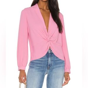 New Amanda Uprichard pink front twist blouse